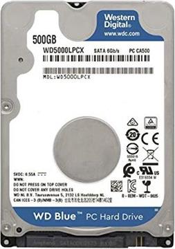 HDD Interni WD Blue™ 2.5" 500 GB, 5.400 rpm, WD5000LPCX