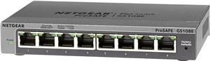 Switch NETGEAR ProSafe PLUS GS108E (8 x 10/100/1000Mbps, Desktop/Wallmount, Auto-uplink, DoS Attack Protection, VLAN) Retail (management via PC utility)