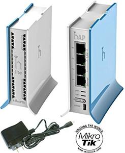 Mikrotik RB941-2nD hAP Lite, 650MHz CPU, 32MB RAM, 4×LAN, 2.4Ghz 802.11b/g/n, integrirana antena, RouterOS L4, plastično kućište, PSU