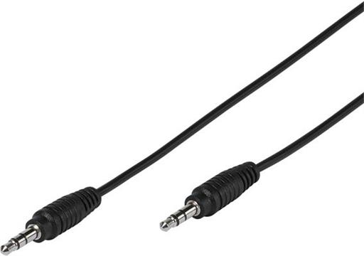 Kabel, 3,5mm stereo jack M na 3,5mm stereo jack M, 1m, crni, Vivanco bulk