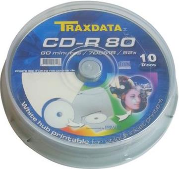 CD-R Traxdata OPTIČKI MEDIJ PRINTABILNI CAKE 10