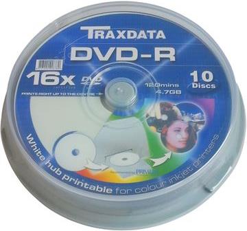 DVD-R TRAXDATA OPTIČKI MEDIJ PRINTABILNI CAKE 10
