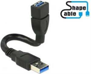 Kabel DELOCK, USB 3.0, USB-A (M) na USB-A (Ž), ShapeCable, 0.15m