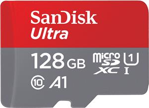 Memorijska kartica SanDisk 128GB Ultra Android microSDXC + SD Adapter + Memory Zone App 100MB/s A1 Class 10 UHS-I, SDSQUAR-128G-GN6MA