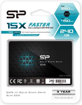 SSD Silicon Power S55 240 GB, SATA III, 2.5", SP240GBSS3S55S25