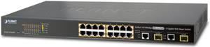 Planet 16-Port 100TX 802.3at PoE 2-Port Gigabit TP SFP Combo Web Smart Switch