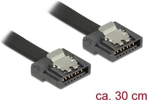 Kabel DELOCK, SATA Flexi 6GB/s, 30cm, crni-metalni