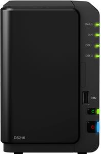 Synology DS216 DiskStation 2-bay NAS server, 2.5"/3.5" HDD/SSD podrška, Hot Swappable HDD, Wake on LAN/WAN, 512MB, G-LAN