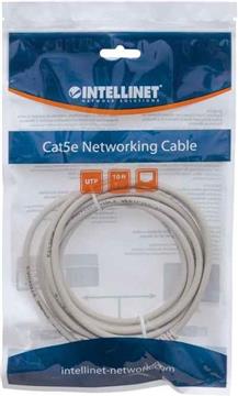 Kabel mrežni Intellinet, Cat5e, U/UTP, RJ45-M/RJ45-M, 3.0 m, sivi