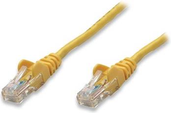 INTELLINET Patch Cable, Cat5e, U/UTP, RJ45-Male/RJ45-Male, 10 m, Yellow, Polybag