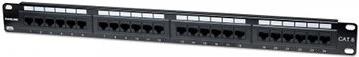 Patch Panel Intellinet 19", Cat6, 24-Port, Unshielded, 1 U, Black