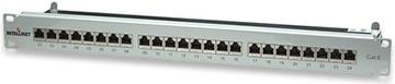 INTELLINET Patch Panel, 19", Cat6, 24-Port, Shielded, 1 U, Gray