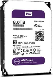 HDD Interni WD Purple 3.5" 8 TB, 5.400 rpm, WD80PUZX