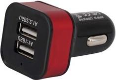 Autopunjač MS Stream 2, 2x USB, crveni
