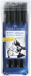Flomaster Pitt Manga Drawingset pk4 Faber Castell 167132 crni blister