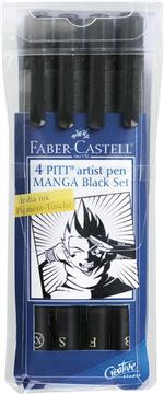 Flomaster Pitt Manga Drawingset pk4 Faber Castell 167132 crni blister