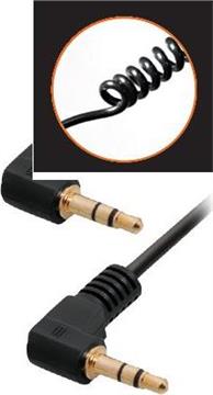 Transmedia connecting cable. 3,5 mm stereo plug right angle - 3,5 mm stereo plug right angle 1,6m