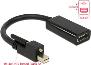 Adapter DELOCK, mini DisplayPort (M) s vijkom na HDMI (Ž)