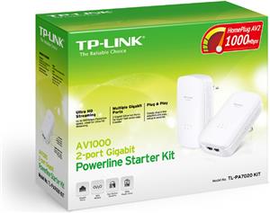 Powerline adapter TP-LINK AV1000 TL-PA7020 KIT, mreža putem strujnog kabela, 2x2 MIMO, G-Lan, duplo pakiranje