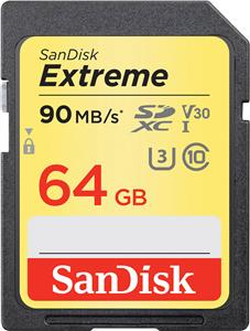 Memorijska kartica SanDisk 64GB Extreme SDXC Card 90MB/s V30 UHS-I U3, SDSDXVE-064G-GNCIN