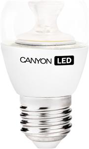 CANYON PE27CL3.3W230VN LED lamp, P45 shape, clear, E27, 3.3W, 220-240V, 150°, 262 lm, 4000K, Ra>80, 50000 h