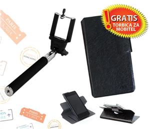 Selfie štap MS Selfie, crni + MS Module torbica, crna