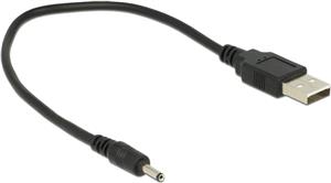 Adapter DELOCK, USB 2.0 (M) na DC 3.0 mm x 1.1 mm (M), crni