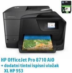 Pisač HP OfficeJet Pro 8710 All-in-One, tintni, multifunkcijski print/copy/scan/fax duplex, mrežni, ADF, LAN, USB