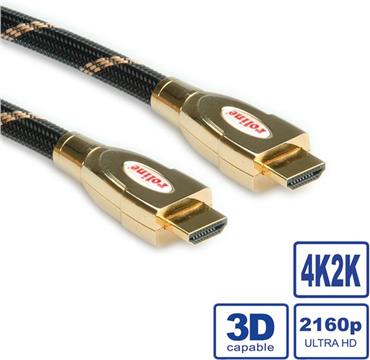 Roline GOLD HDMI Ultra HD kabel sa mrežom, HDMI M - HDMI M, 2.0m, 11.04.5691