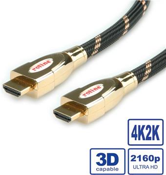 Roline GOLD HDMI Ultra HD kabel sa mrežom, HDMI M - HDMI M, 5.0m, 11.04.5693