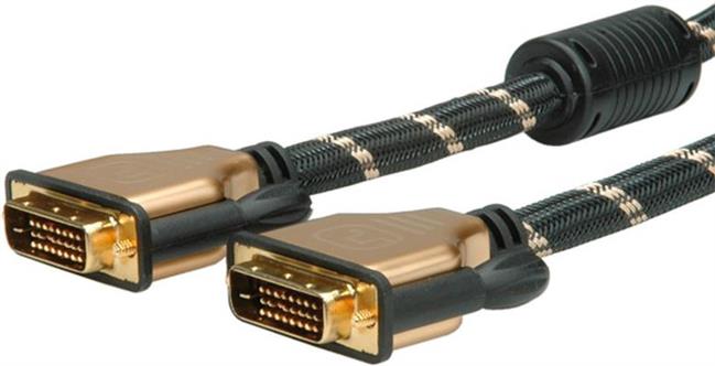 Roline GOLD DVI kabel, DVI-D (24+1) M/M, dual link, 1.0m, 11.04.5511