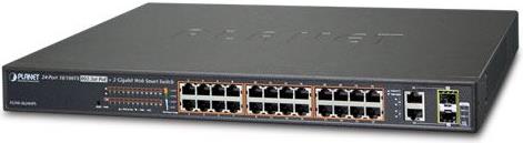 Planet FGSW-2624HPS4 24-Port 100TX 802.3at PoE 2-Port Gigabit TP SFP Web Smart Switch 420W
