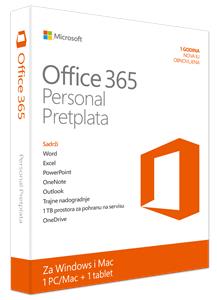 Software Microsoft Office 365 Personal, Hrvatski, QQ2-00510, godišnja pretplata
