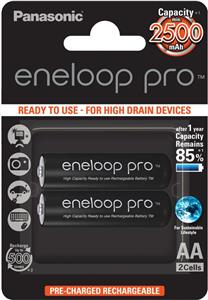 Baterija Panasonic Eneloop Pro BK3HCDE2BE, tip AA, punjive, 2500 mAh, 2kom
