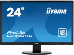 Monitor 24" IIYAMA ProLite E2482HD 16:9 Full HD (1920×1080) LED TFT, 5ms, 250 cd/m2, D-Sub/DVI-D, HDCP, crni