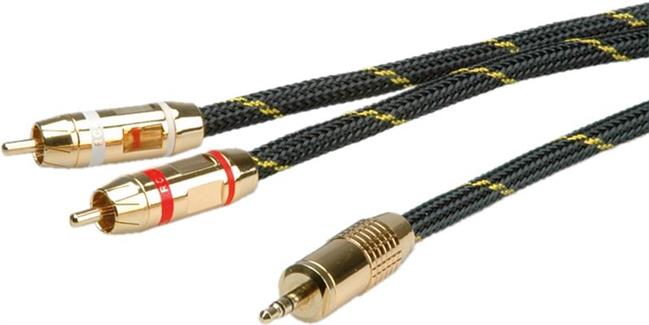 Roline GOLD Audio kabel 3.5mm Stereo - 2× Cinch (RCA), M/M, 2.5m, 11.09.4273