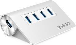 Orico 4-portni USB3.0 hub, Aluminium, srebrni