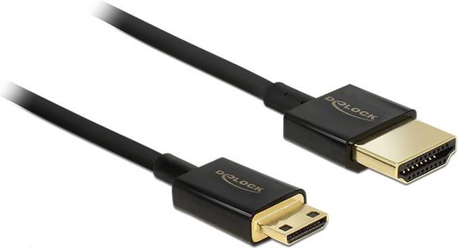 Kabel DELOCK Premium, HDMI-A (M) na HDMI mini-C (M), 3D, 4K, High Speed, 2m