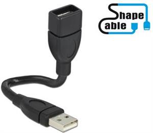 Kabel DELOCK, USB 2.0 USB-A (M) na USB-A (Ž), produžni, ShapeCable, 0.15 m