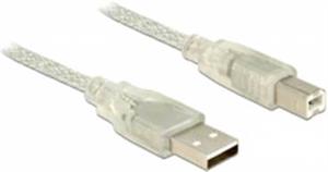 Kabel DELOCK, USB 2.0, USB-A (M) na USB-B (M), prozirni, 2m (za printer)