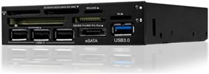 Front Panel ICY BOX IB-864-B, 3.5", čitač kartica, 3xUSB, USB 3.0, eSATA