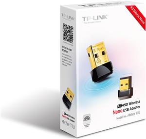 TP-Link AC450 Wireless Nano USB Adapter, Nano Size, MediaTek, 1T1R, 433Mbps at 5GHz, 802.11ac/n/a, USB 2.0, 1 internal antenna