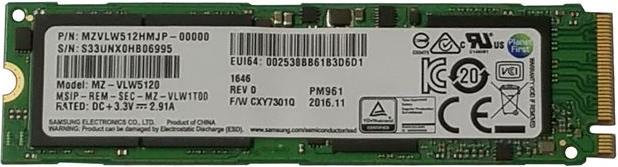 SSD Samsung PM961 512 GB, M.2 2280 (PCIe/NVMe), MZVLW512HMJP