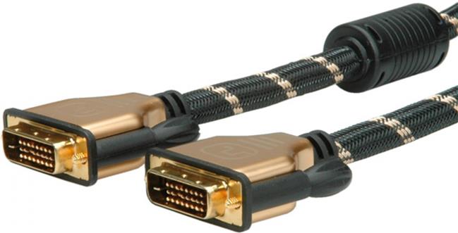 Roline GOLD DVI kabel, DVI-D (24+1) M/M, dual link, 2.0m