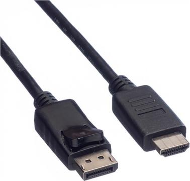 Roline VALUE DisplayPort kabel v1.1, DP - HDMI (HDTV), M/M, 3.0m, crni