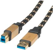 Roline GOLD USB3.0 kabel TIP A/B M/M, 1.8m