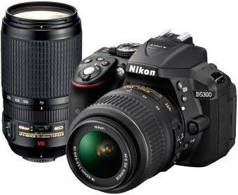 Digitalni fotoaparat Nikon D5300 kit, AF-P 18-55 VR + AF-P 70-300VR, crni