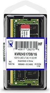 Memorija za prijenosno računalo Kingston 16 GB SO-DIMM DDR4 2400 MHz Value RAM, KVR24S17D8/16
