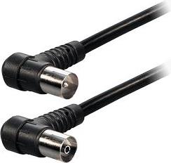 Transmedia 1,5m Cable IEC-plug right angle 9,5 mm - IEC-jack right angle 9,5 mm, BLK