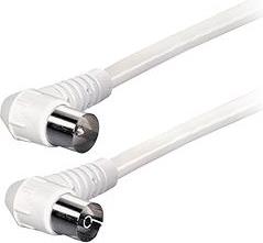 Transmedia 1,5m Cable IEC-plug right angle 9,5 mm - IEC-jack right angle 9,5 mm, White